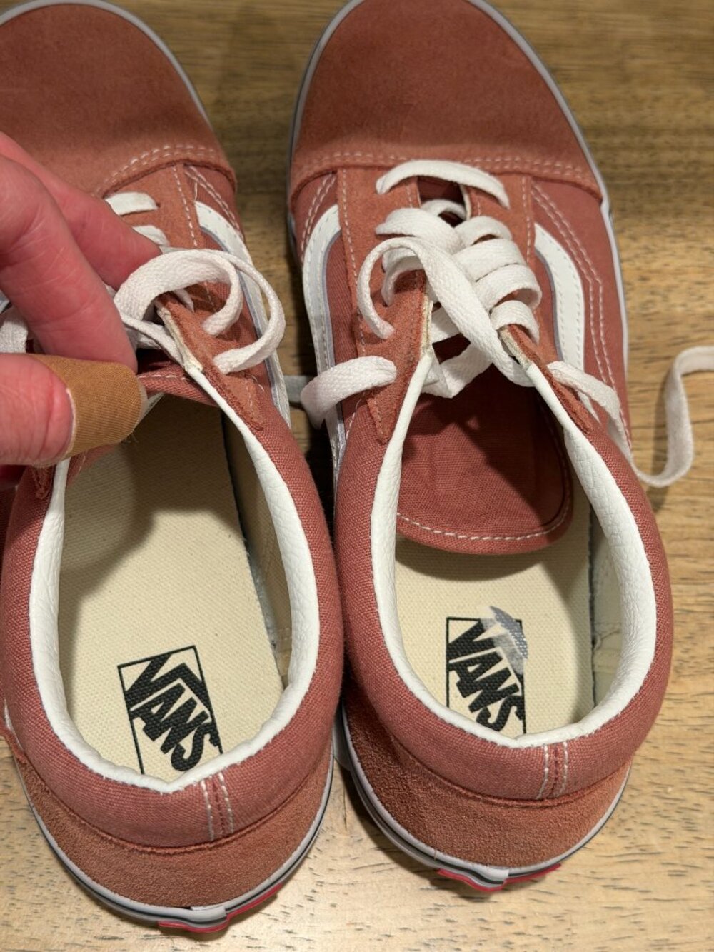 Vans Old Skool Low Top Sneakers Coral Pink Rose Suede Canvas Size 7 - Picture 6 of 7